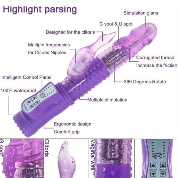 Pinkpouss Jack Rabbit Vibrator Roterande Vibrerande Sexleksak Dildosexleksaker för kvinnor