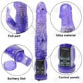 Miniatyrbild 3 av 4: HTBE® Purple Electric Kvinnlig Vibrator Vattentät Transparent Dildo Tower Bead Stick Sexleksaker för vuxna