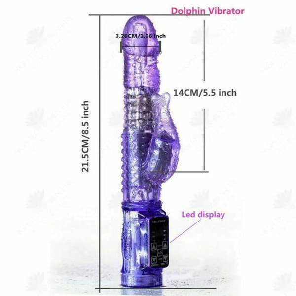 HTBE® Purple Electric Kvinnlig Vibrator Vattentät Transparent Dildo Tower Bead Stick Sexleksaker för vuxna