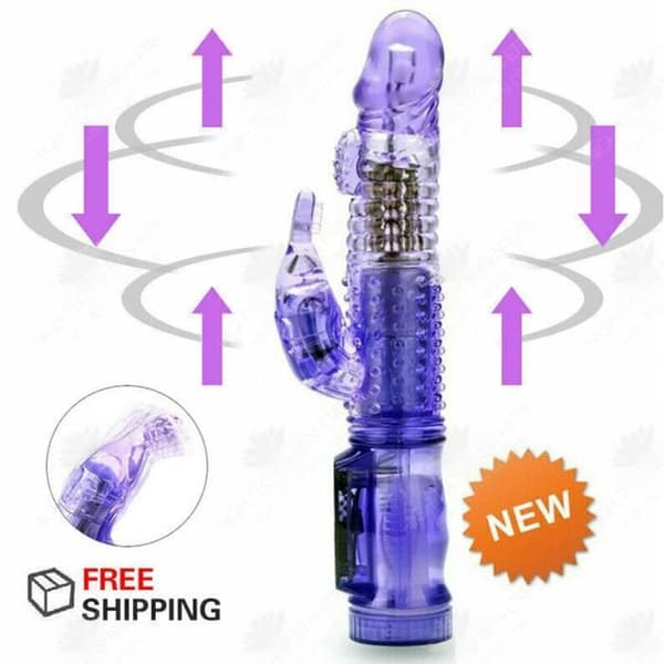 HTBE® Purple Electric Kvinnlig Vibrator Vattentät Transparent Dildo Tower Bead Stick Sexleksaker för vuxna