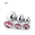 Miniatyrbild 3 av 4: Stål metall anal plugg 3 st uppsättning diamant butt plug och 7 tums vibrerande vibrator kvinna vibrator-svart typ