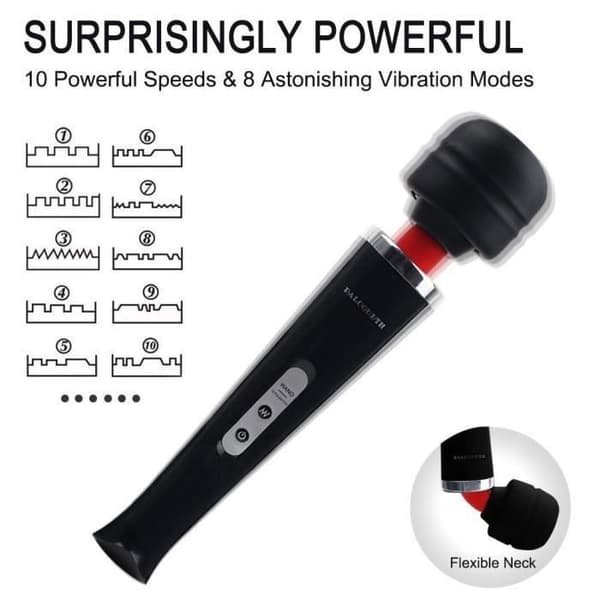 Massager Massagestav Vibrerande vibrator 10 kraftfulla hastigheter 8 vibrationsmönster USB silikonstimulator M26661