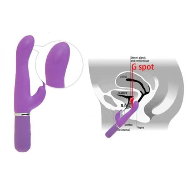 Kvinnor Clitoris G-Spot Rabbit Vibrator Silikon Sexleksaker för vuxna