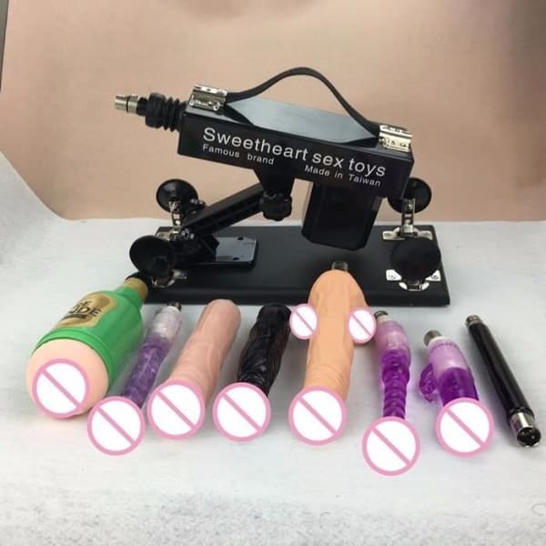 NIKING® Automatisk justerbar hastighet Sex Machine Vibrators Gun med 6 dildo onani sexleksaker för kvinnor och par
