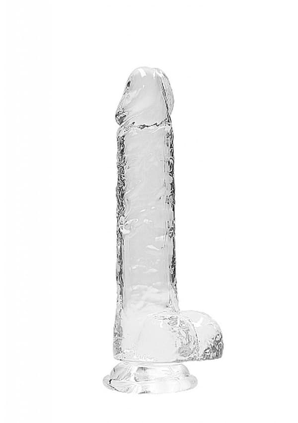 8/20 cm Realistisk Dildo Med Bolde Gennemsigtig