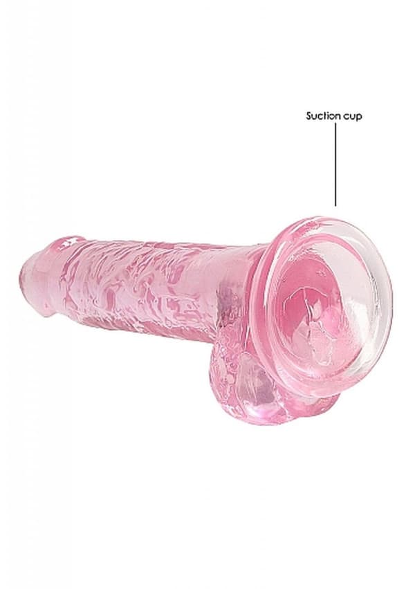 7/18 cm Realistisk Dildo Med Bollar Rosa