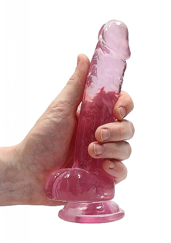 7/18 cm Realistisk Dildo Med Bollar Rosa