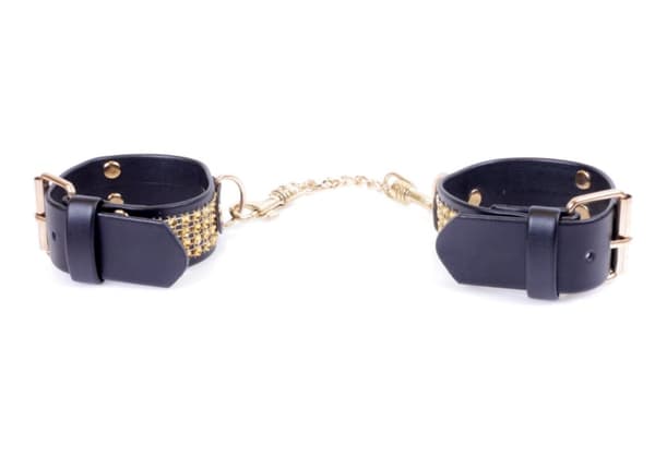 Fetish B Series Håndjern med krystaller 3 cm Guld