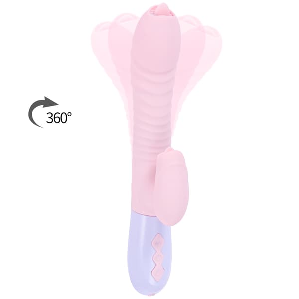 Silikone Vibrator USB 7 funktion og trykfunktion / varme, pink