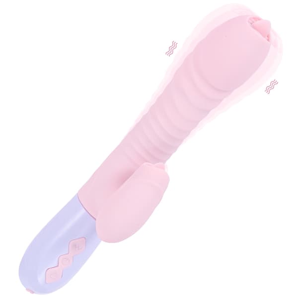 Silikone Vibrator USB 7 funktion og trykfunktion / varme, pink