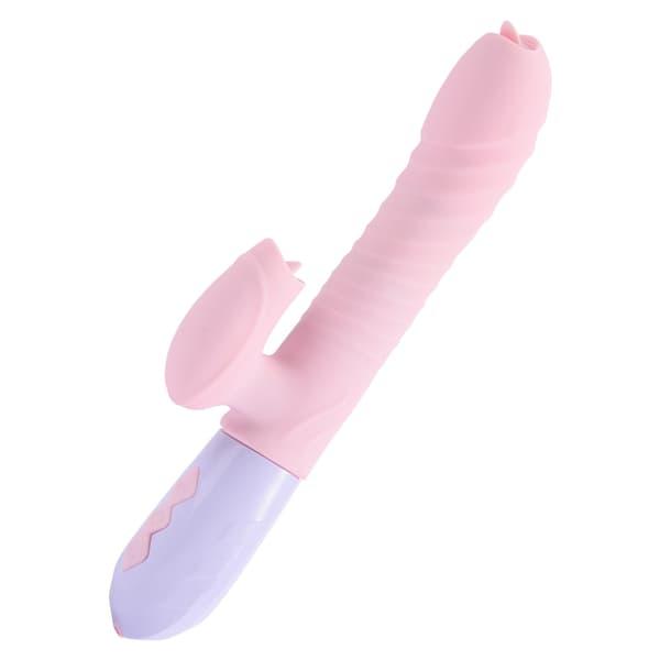 Silikone Vibrator USB 7 funktion og trykfunktion / varme, pink