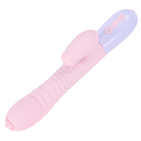 Silikone Vibrator USB 7 funktion og trykfunktion / varme, pink