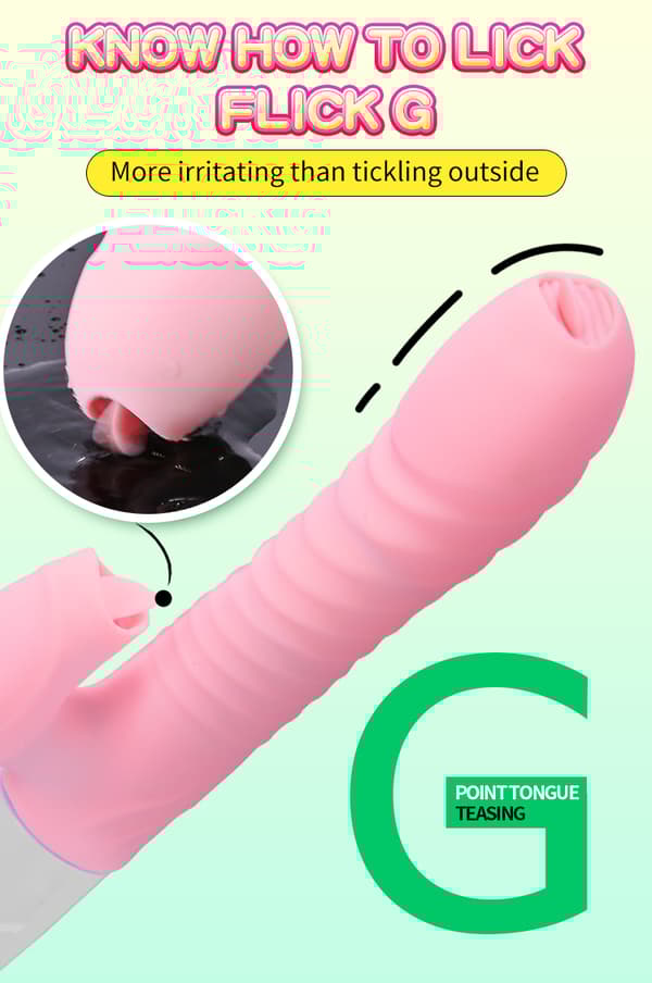 Silikone Vibrator USB 7 funktion og trykfunktion / varme, pink