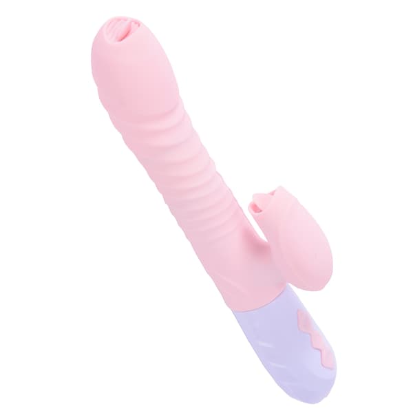 Silikone Vibrator USB 7 funktion og trykfunktion / varme, pink