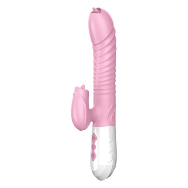 Silikone Vibrator USB 7 funktion og trykfunktion / varme, pink