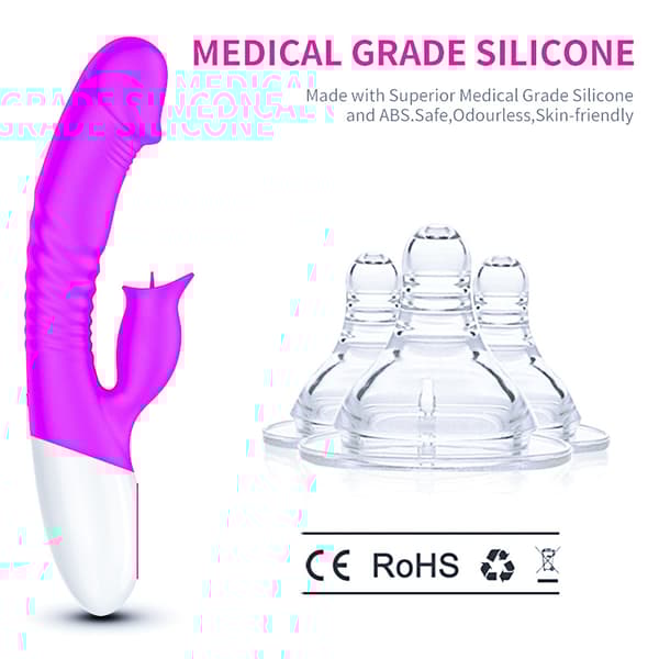 Vibrator Silicon, Vibrator 7 Funktion och Värmeläge, Lila