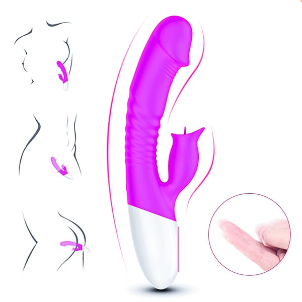 Vibrator Silicon, Vibrator 7 Funktion och Värmeläge, Lila