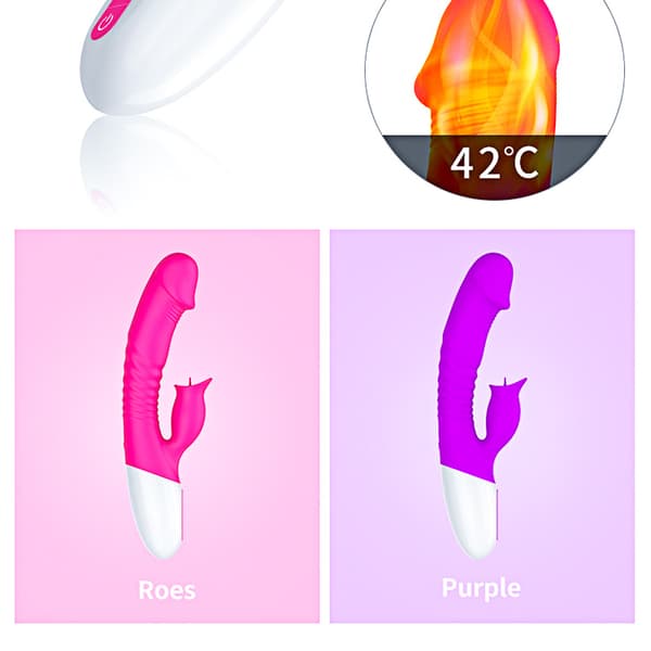 Vibrator Silicon, Vibrator 7 Funktion och Värmeläge, Lila