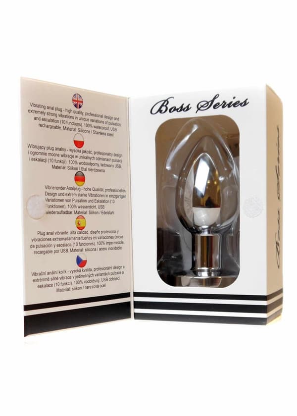 Genopladeligt Butt Plug Vibrator USB 10 Funktioner Sølv