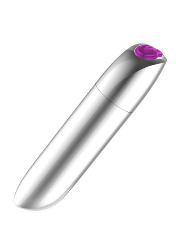 Genopladelig kraftfuld kuglevibrator USB 20-funktioner Sølv
