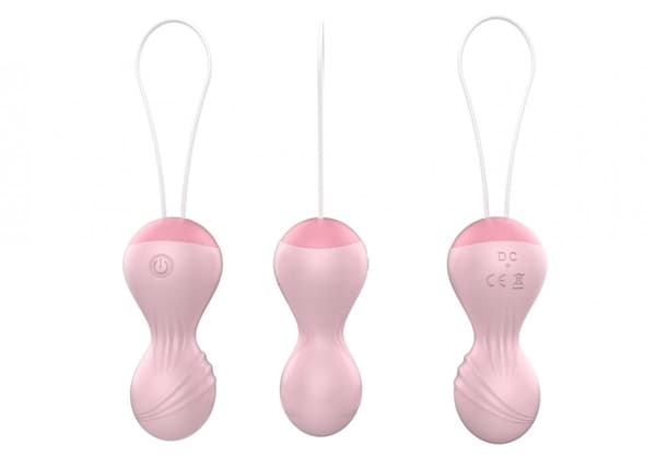Vibrerende Silikone Kegel Balls USB 10 Funktion / Fjernbetjening Flesh