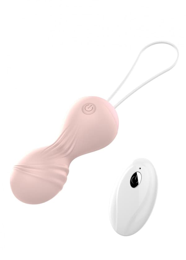 Vibrerende Silikone Kegel Balls USB 10 Funktion / Fjernbetjening Flesh