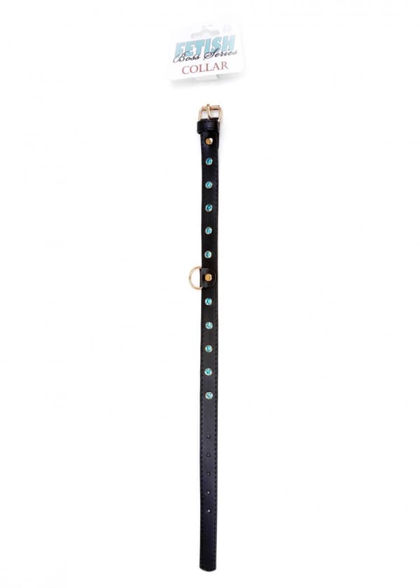 Fetish B Series krage 2 cm turkos kristall