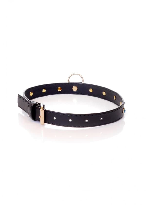Fetish B Series krage 2 cm turkos kristall