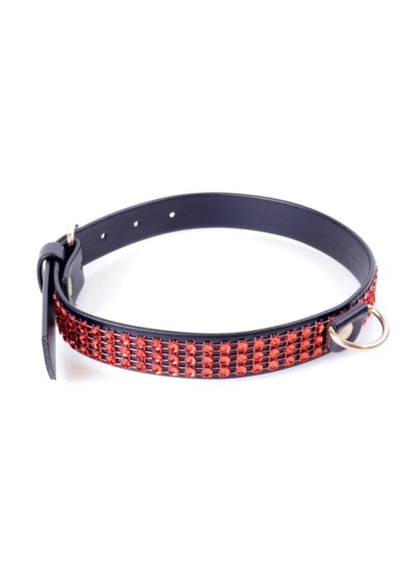 Fetish B Series Krage med kristaller 2 cm Red Line