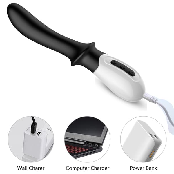 Silikon Prostata Vibrator / G-punkt Massager USB 10 Funktion / Uppvärmning