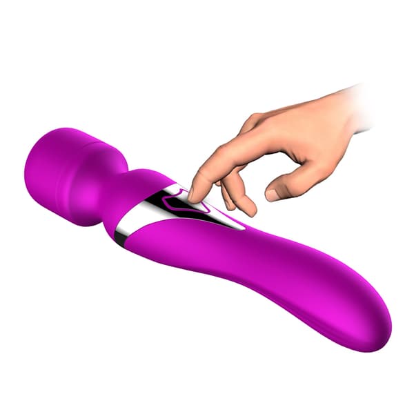 Silikone Dual Massager USB 7+7 Funktion Lilla