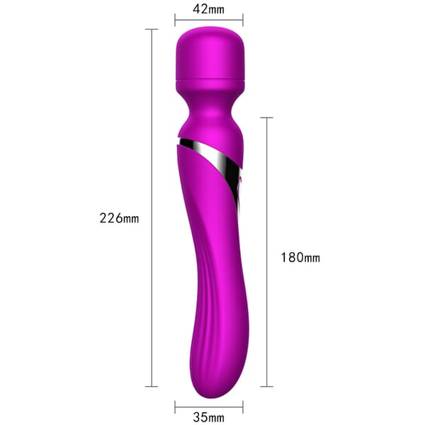 Silikone Dual Massager USB 7+7 Funktion Lilla