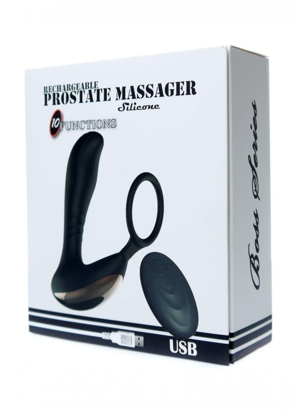 Prostata massageapparat med Ring USB 10 Funktion / Fjärrkontroll