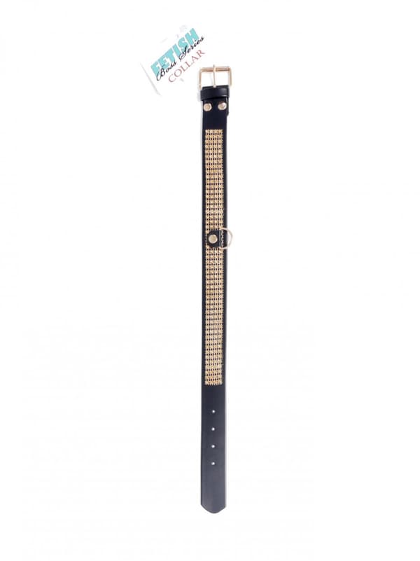 Fetish B Series Krage med kristaller 3 cm guld