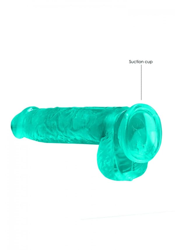 6/15 cm Realistinen dildo palloilla Turkoosi