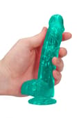 Pikkukuva 6 / 6: 6/15 cm Realistinen dildo palloilla Turkoosi