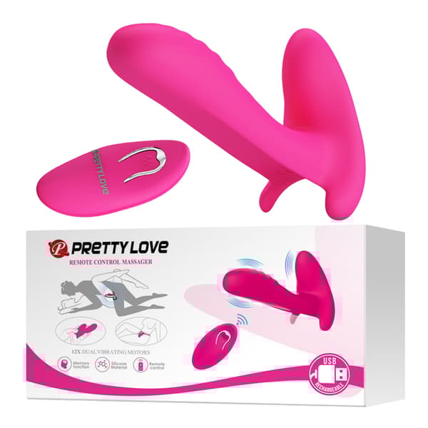 PRETTY LOVE FJERNBETJENING MASSAGER, 12 vibrationsfunktioner Trådløs fjernbetjening
