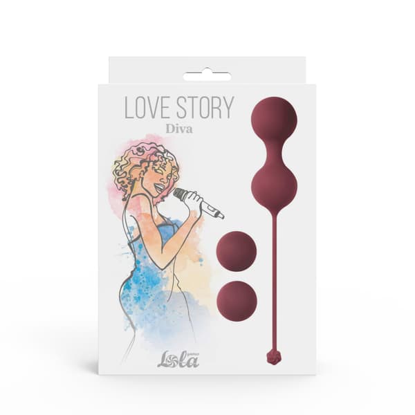 Vaginala bollar set Love Story Diva Vinröd