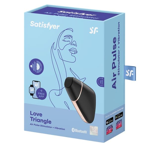 Love Triangle Air Pulse Stimulator + Vibrationssort vibrator