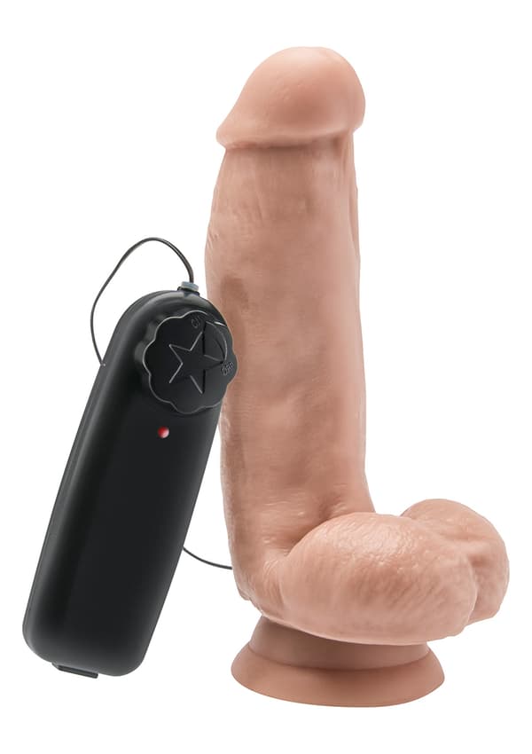 6 tommer dildo med Balls Vibrator Lys hudfarve