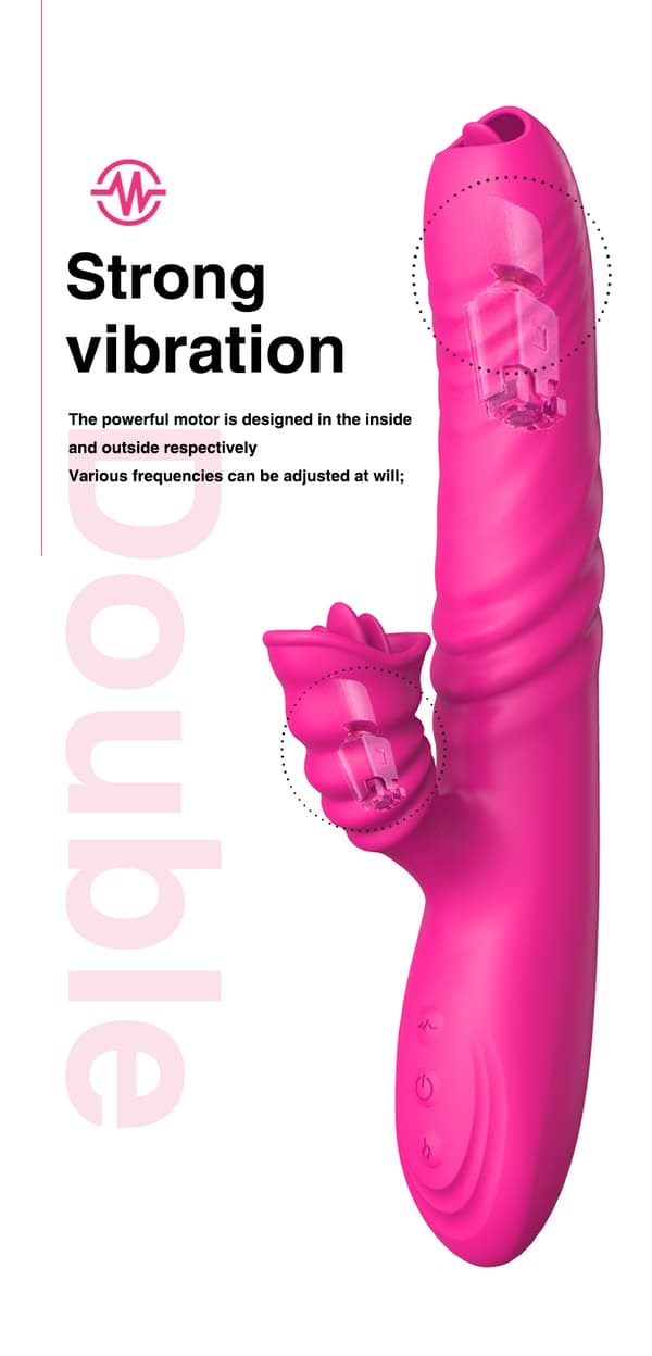 Angelia USB-vibrator 3 skjutfunktioner / 20 vibrationer Rosa