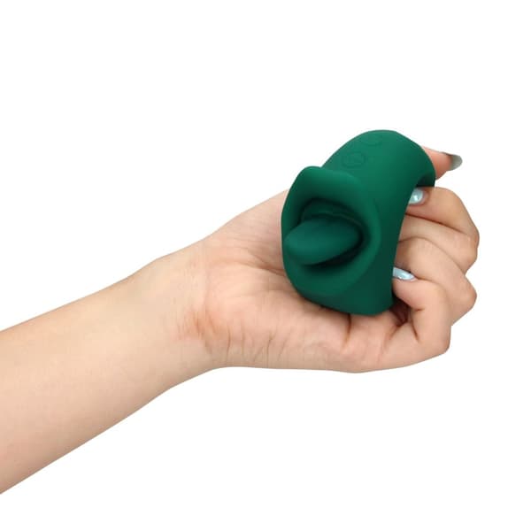 Slikkende og vibrerende klitorisstimulator