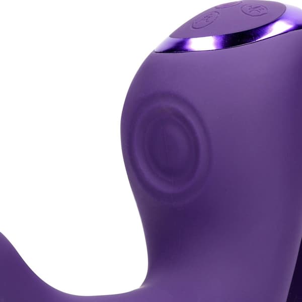 Riko uppladdningsbar trippelvibrator med avancerad fingerrörelse &amp; Pulsvågsstimulator - Lila