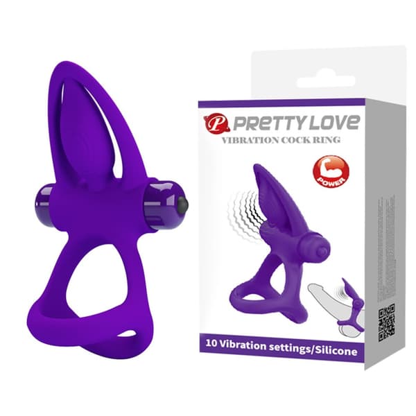 PRETTY LOVE VIBRATION COCK RING, 10 vibrationsfunktioner