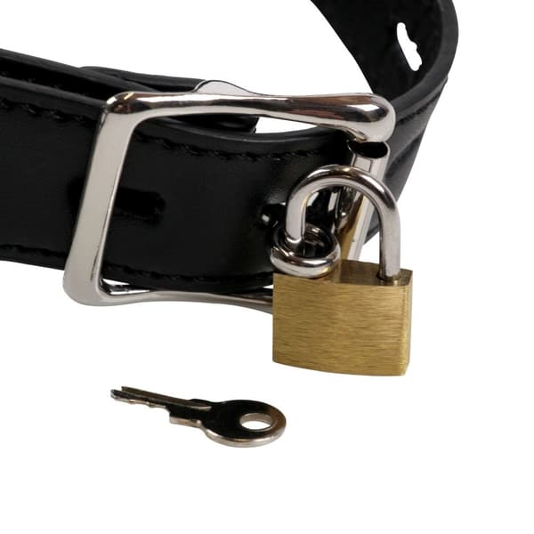 Open Mouth Gag hovedsele med stikprop sort