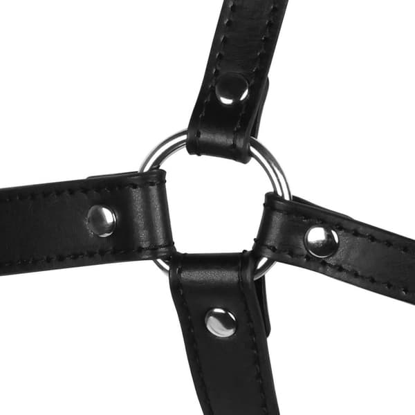 Huvudsele med andningsbar Ball Gag och Nose Hooks Svart