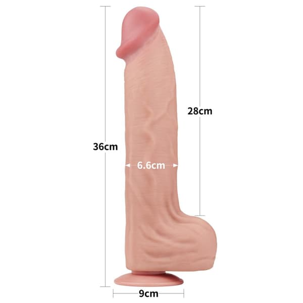 14 King Size Gliding Skin Dual Layer Dong