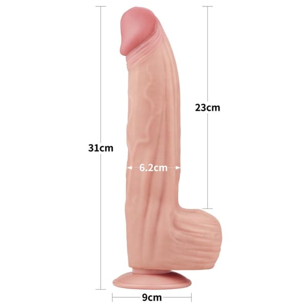 12 King Size Gliding Skin Dual Layer Dong
