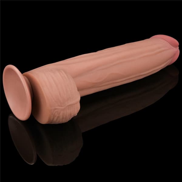12 King Size Gliding Skin Dual Layer Dong