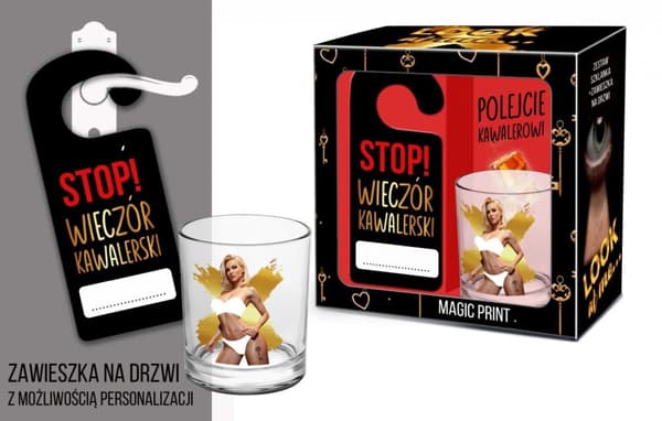 SE PÅ MIG Whiskyglasset med dörrhängare Stop!bachelor party